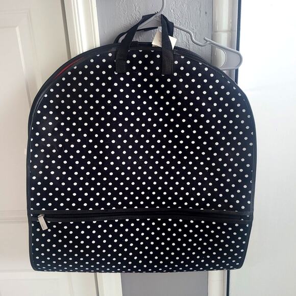 Bueno Collection Black/White Polka Dots Hanging Garment Travel Bag - NEW - Picture 1 of 4